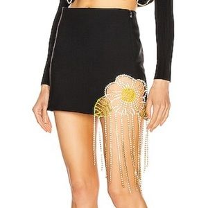Area Crystal Flower Mini Skirt